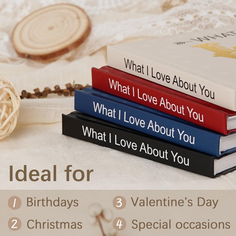 Artmag What I Love about You Book, Fill-in-the-Blank Love Journal Book for Couples Boyfriend Girlfriend Husband Wife Birthday Christmas Gifts Stocking Stuffer (Black) - Image 4