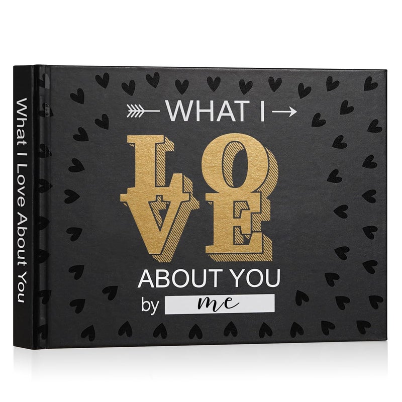 Artmag What I Love about You Book, Fill-in-the-Blank Love Journal Book for Couples Boyfriend Girlfriend Husband Wife Birthday Christmas Gifts Stocking Stuffer (Black) - Image 1