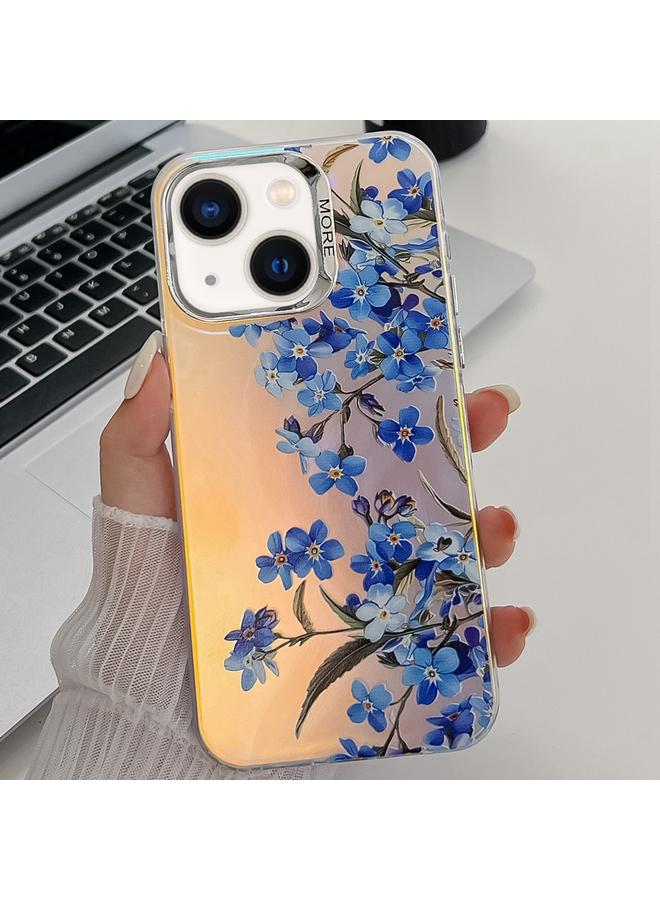 S-TOP Case For iPhone 14 Electroplating Laser Flower Texture TPU Phone Case - Image 1