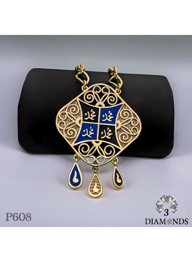 3Diamonds 3Diamonds Gold-Plated Necklace with Islamic-Inspired Design  - Image 4