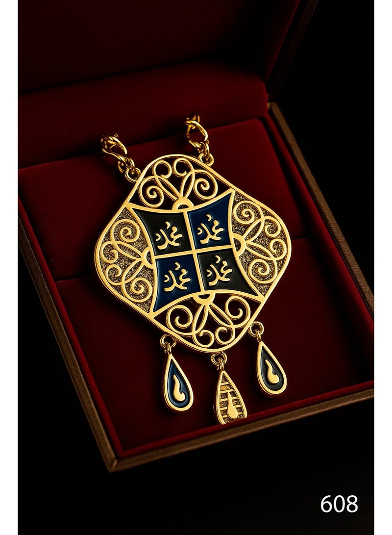 ثري دايموندز سلسلة إسلامية مطلية دهب بدلاية منقوش عليها اسم محمد – تصميم فاخر ومميز وكمية محدودة - Image 1