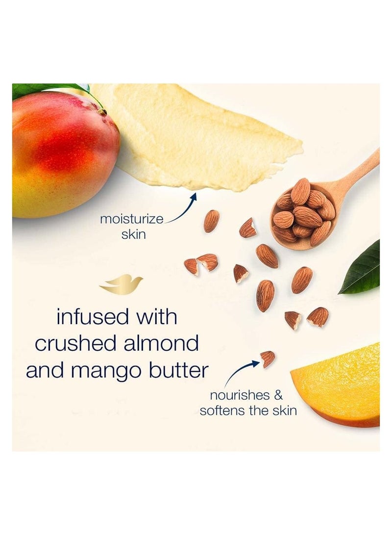Dove Exfoliating Body Polish Scrub For Dry Skin With Crushed Almond And Mango Butter Gently Exfoliates And Moisturizes To Reveal Instantly Soft Smooth And Healthy Skin 298gm  - Image 2