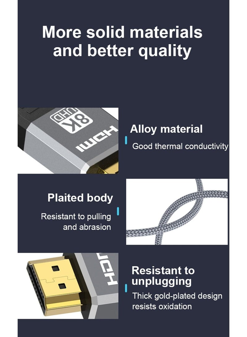 EAZZY 8K HDMI 2.1 Cable 2M, High Speed HDMI Cord 48Gbps Support 8K@60Hz, 4K@120Hz, 3D, HDR, HDCP, eARC, Dolby - Ultra High Speed HDMI Cord for Laptop, Computer, Monitor, Projectors, TV, PS4, PS5, Xbox, Switch, HDTV - Image 4