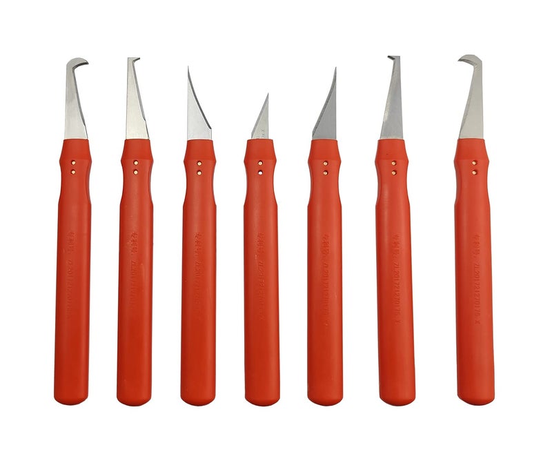 Eliphs 7pcs Plastic deburring Burr Knife Tool Flash Trimmer Plastic Parts Burr Scraper Flying Edge Burr Knife - Image 1