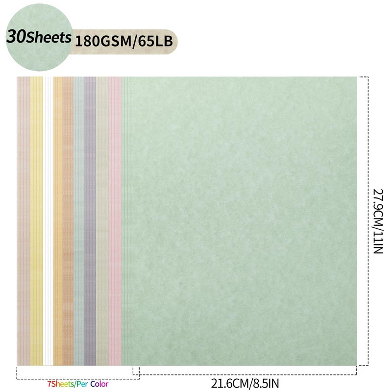 PENPRIS Parchment Paper - 8.5” x 11” Letter Size Parchment Card Stock 65lb Heavyweight Paper Thick Vintage Paper PAP04 (8.5x11inch/70Sheets, 10 Mixed Colors) PAP04MX - Image 2
