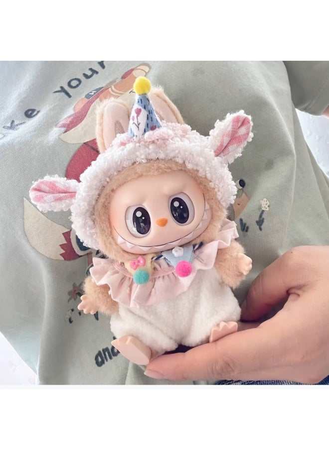 Vinyl Rab Second Generation Sitting Party Series Labubu Clothes Pants Hanging For Dress-Specification:Clothes Only❗️❗️❗️Suitable For: 17cm Lab Cloth Pendant-Color:Colorful Sweater Star Pants  - Image 2