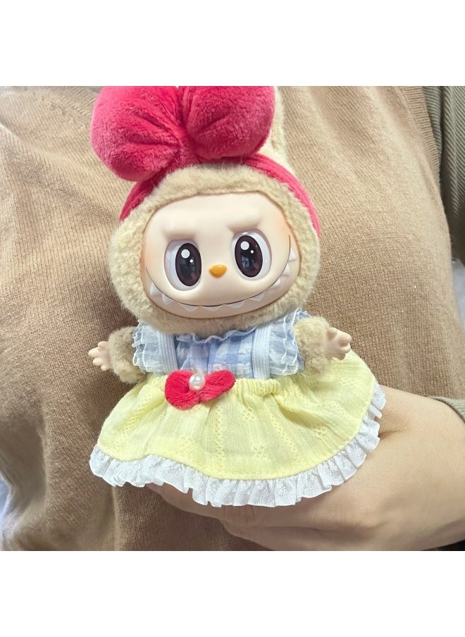 Vinyl Rab Second Generation Sitting Party Series Labubu Clothes Pants Hanging For Dress-Specification:Clothes Only❗️❗️❗️Suitable For: 17cm Lab Cloth Pendant-Color:Colorful Sweater Star Pants  - Image 4