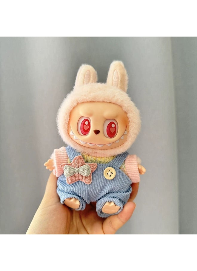 Vinyl Rab Second Generation Sitting Party Series Labubu Clothes Pants Hanging For Dress-Specification:Clothes Only❗️❗️❗️Suitable For: 17cm Lab Cloth Pendant-Color:Colorful Sweater Star Pants  - Image 1
