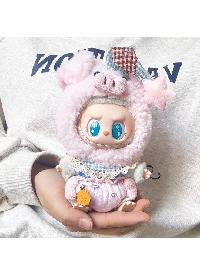 Vinyl Rab Second Generation Sitting Party Series Labubu Clothes Pants Hanging For Dress-Specification:Clothes Only❗️❗️❗️Suitable For: 17cm Lab Cloth Pendant-Color:Colorful Sweater Star Pants  - Image 3