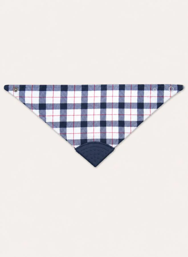 Mothers Choice Baby Pack of 2 - Reversible Plaid and Grey Teething Bandana Bibs