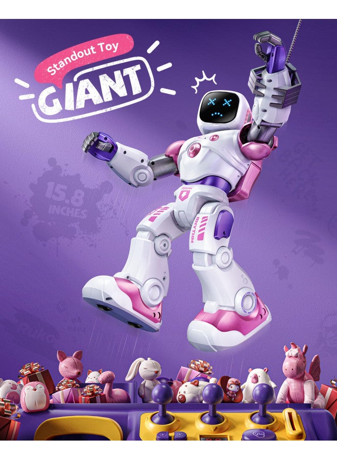 Ruko 1088 Smart Robot Toys for Kids, Large STEM Programmable Interactive RC Robot with Voice Control, App Control, Gifts for Boys & Girls Age 4 5 6 7 8 9, Pink - Image 2
