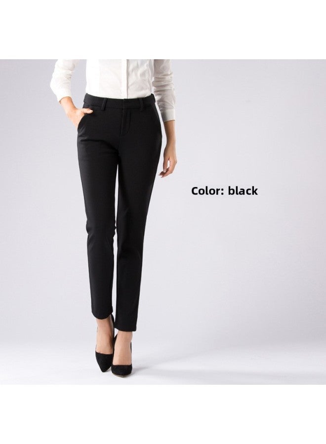 Professional Suit Pants Women's Korean Style Leggings Commuter 2023 Spring Thin Black Women's Pants Work Casual Pipe Pants