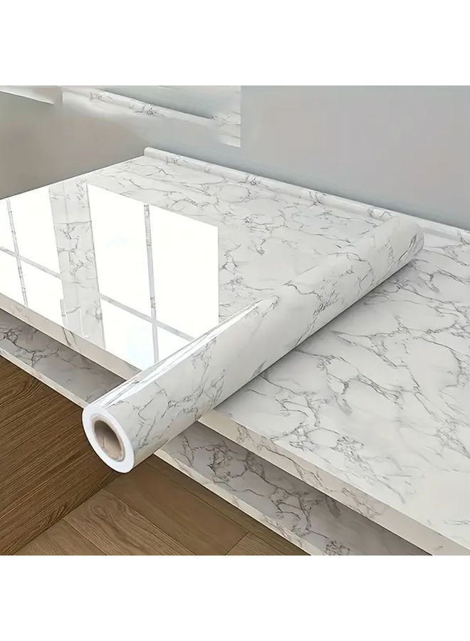 White Marble Self Adhesive Peel and Stick Wallpaper Easy Install 28364 - Image 2