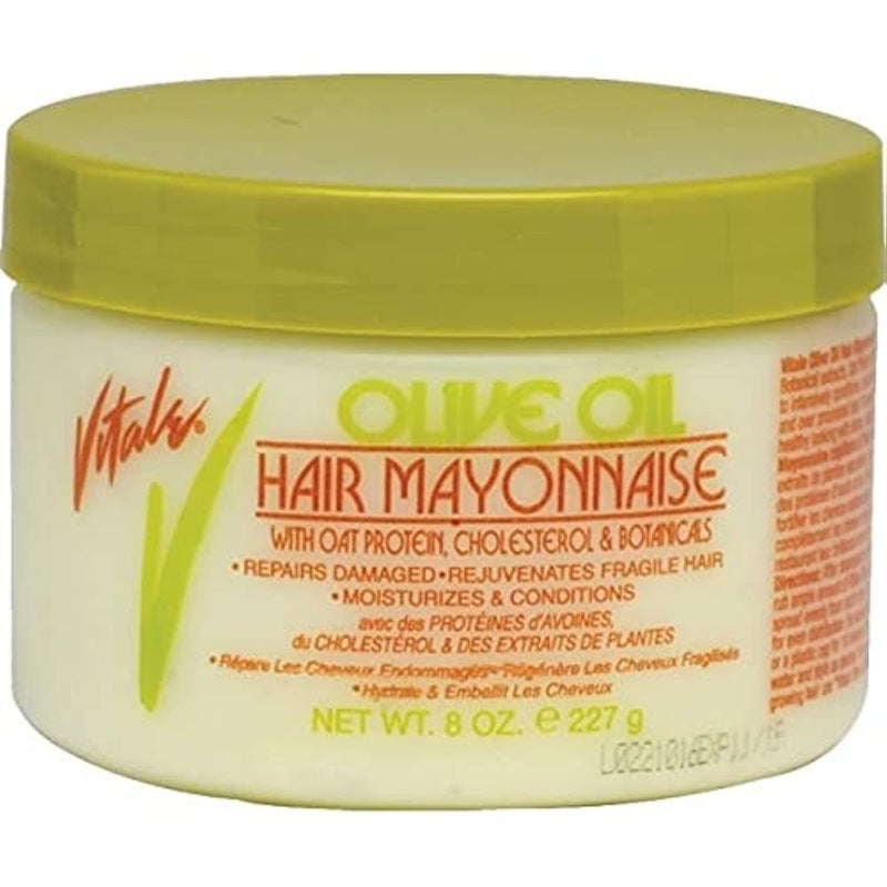 VITALE Olive Oil Hair Mayonnaise 8oz with Oat & Egg Protein and Vitamins - Good on Color & Thermal Treated Hair - for Dry & Damaged Scalp Men, Women & Kids - Moisturize and Condition - Image 1