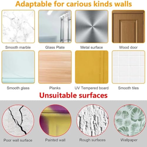REWOP Adhesive Wall Hooks for Heavy Items Stainless Steel, PVC, ABS Nail Free Seamless Adhesive Non-Trace No Drilling Installation Hanging, Waterproof Screws Wall Hook (Nail Hooks, 20) - Image 3