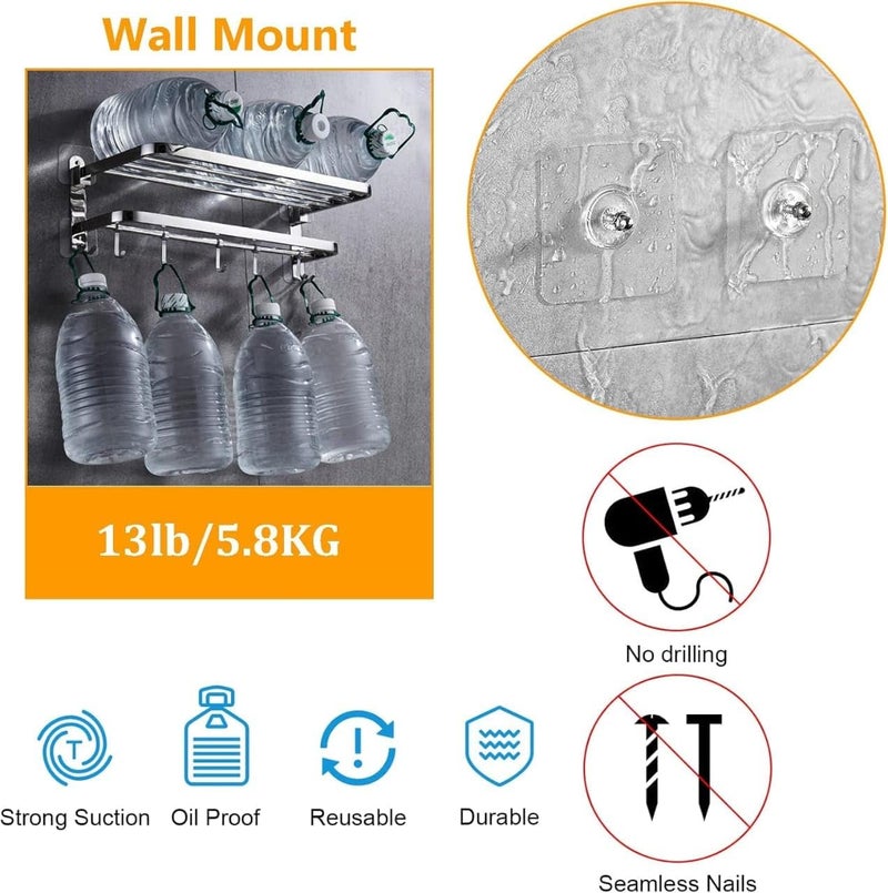 REWOP Adhesive Wall Hooks for Heavy Items Stainless Steel, PVC, ABS Nail Free Seamless Adhesive Non-Trace No Drilling Installation Hanging, Waterproof Screws Wall Hook (Nail Hooks, 20) - Image 4