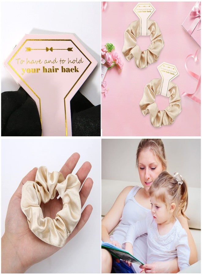 Hasoar 8pcs Satin Bridesmaid Proposal Gifts Hair Ties Hair Scrunchies Bachelorette Party Favors Satin Bridesmaid Gift for Wedding Parties (white & champagne) - Image 2