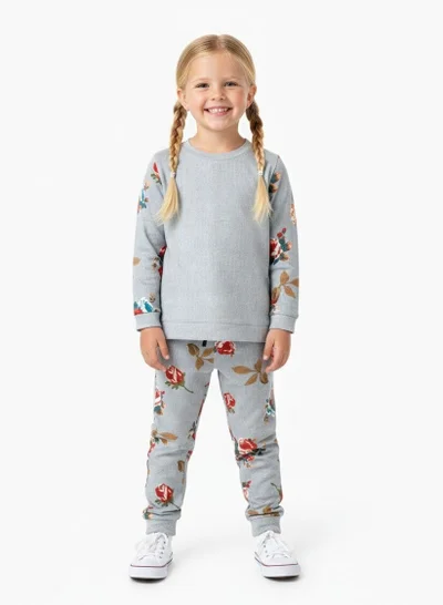 babyqlo Floral Charm Loungewear 2 piece Set for Girls