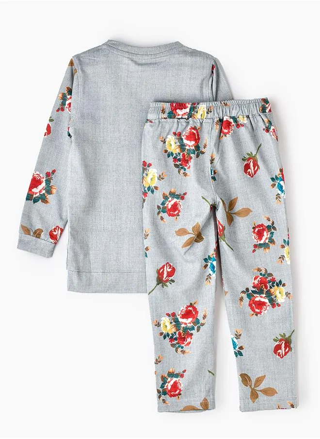 babyqlo Floral Charm Loungewear 2 piece Set for Girls