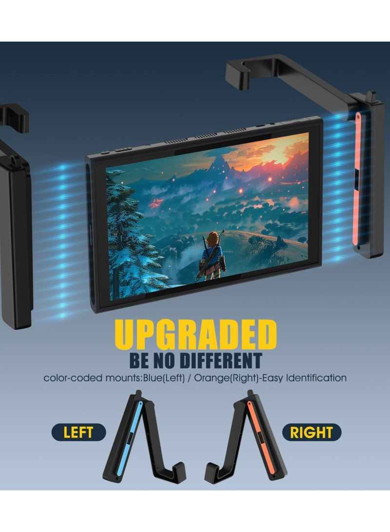 OSHIMA Car Table Holder, Rotatable Car Headrest Tablet Mount, Adjustable Simple Holder for Switch 2, Foldable Table Stand Portable Game Console Play Anytime Anywhere (Black) - Image 4