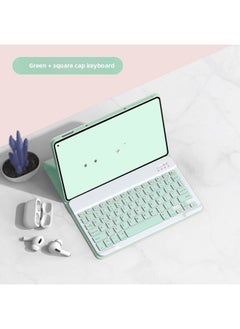 For IPad For Apple Wonderful Pro Tablet Magnetic Separate Protective Shell With Card Slot Bluetooth Keyboard Leather Case-Color:Green-Leather Jacket Keyboard-Applicable Model:iPad Pro4/5/6 [12.9-inch]]