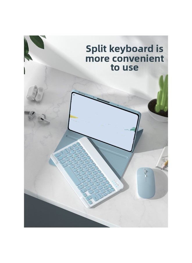 Generic - For IPad For Apple Wonderful Pro Tablet Magnetic Separate Protective Shell With Card Slot Bluetooth Keyboard Leather Case-Color:Green-Leather Jacket Keyboard-Applicable Model:iPad Pro4/5/6 [12.9-inch]] - Image 1