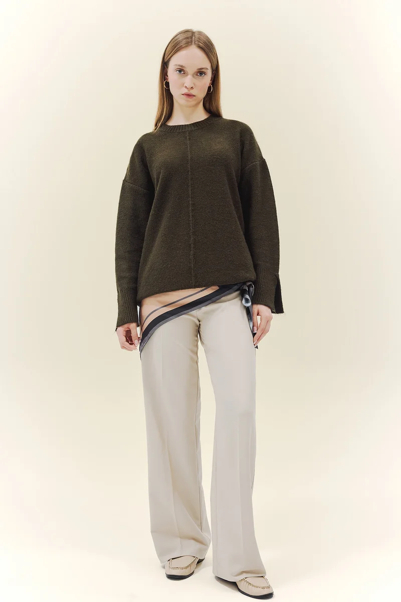 Defacto Loose Fit Knitwear Crew Neck Tunic