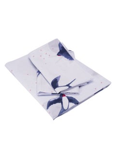 Home-Tex Design 3 Piece Hometex Design 100% Cotton King Size Printed Flat Sheet Set HIRON - 1 Flat Sheet (240x260 cm) + 2 Pillow Covers (50x80 cm)  - Image 2