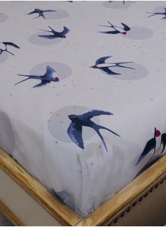 Home-Tex Design 3 Piece Hometex Design 100% Cotton King Size Printed Flat Sheet Set HIRON - 1 Flat Sheet (240x260 cm) + 2 Pillow Covers (50x80 cm)  - Image 5