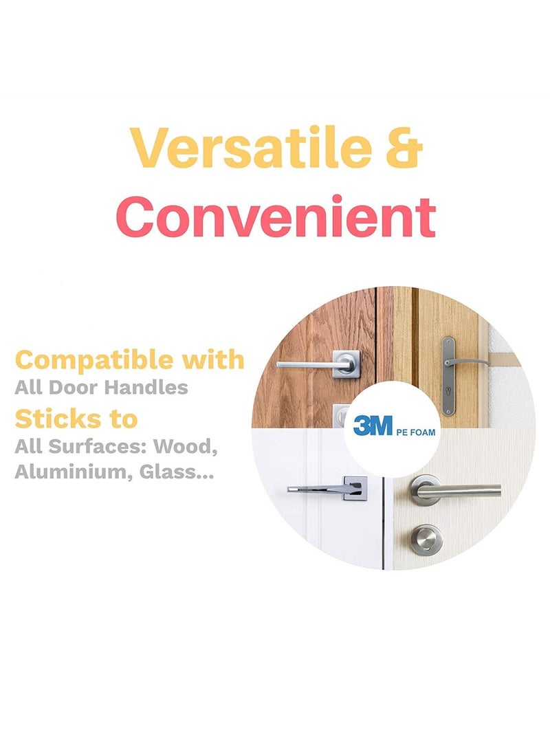 كاست ويف قفل مقبض الباب ، عبوتان من قفل ذراع الباب المقاوم للأطفال ، تصميم بسيط لاصق 3 متر ، أقفال مقبض باب أمان الطفل بدون حفر - Image 3