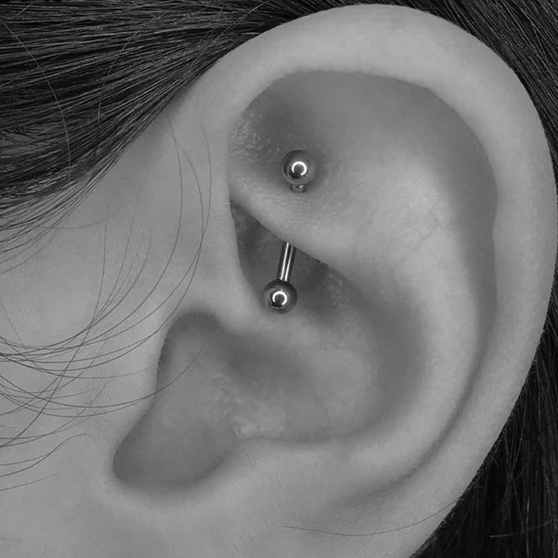 MODRSA Rook Piercing Jewelry Rook Earrings for Women Eyebrow Rings Surgical Steel Nose Bridge Curved Barbell 16 gauge Surface Tragus Piercing Jewelry Snug Earring - Image 5