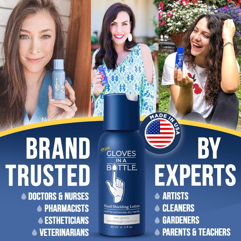 Gloves In A Bottle Hand Lotion for Nurses â€“ Best Travel Hand Cream for Dry, Cracked Hands, Eczema & Psoriasis Relief â€“ Silicone Glove Hand Lotion for Healthcare Workers â€“ 2 oz - Image 4