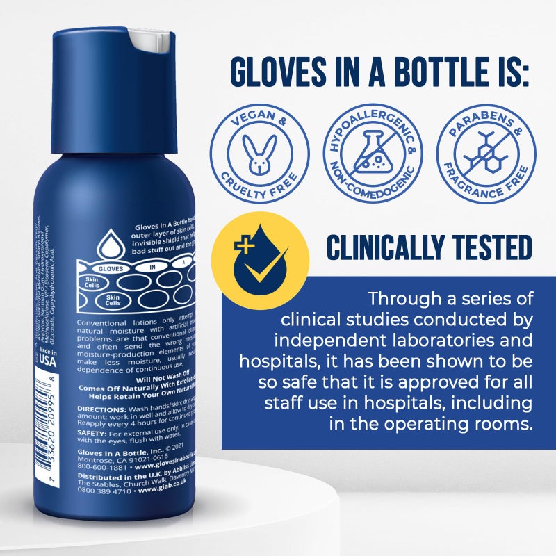 Gloves In A Bottle Hand Lotion for Nurses â€“ Best Travel Hand Cream for Dry, Cracked Hands, Eczema & Psoriasis Relief â€“ Silicone Glove Hand Lotion for Healthcare Workers â€“ 2 oz - Image 5