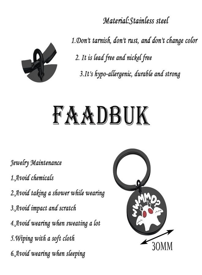 FAADBUK سلسلة مفاتيح مستوحاة من شخصية الرجل العثة من FAADBUK، هدية لمحبي الرجل العثة، منتجات الرجل العثة (سلسلة مفاتيح الرجل العثة السوداء) - Image 2