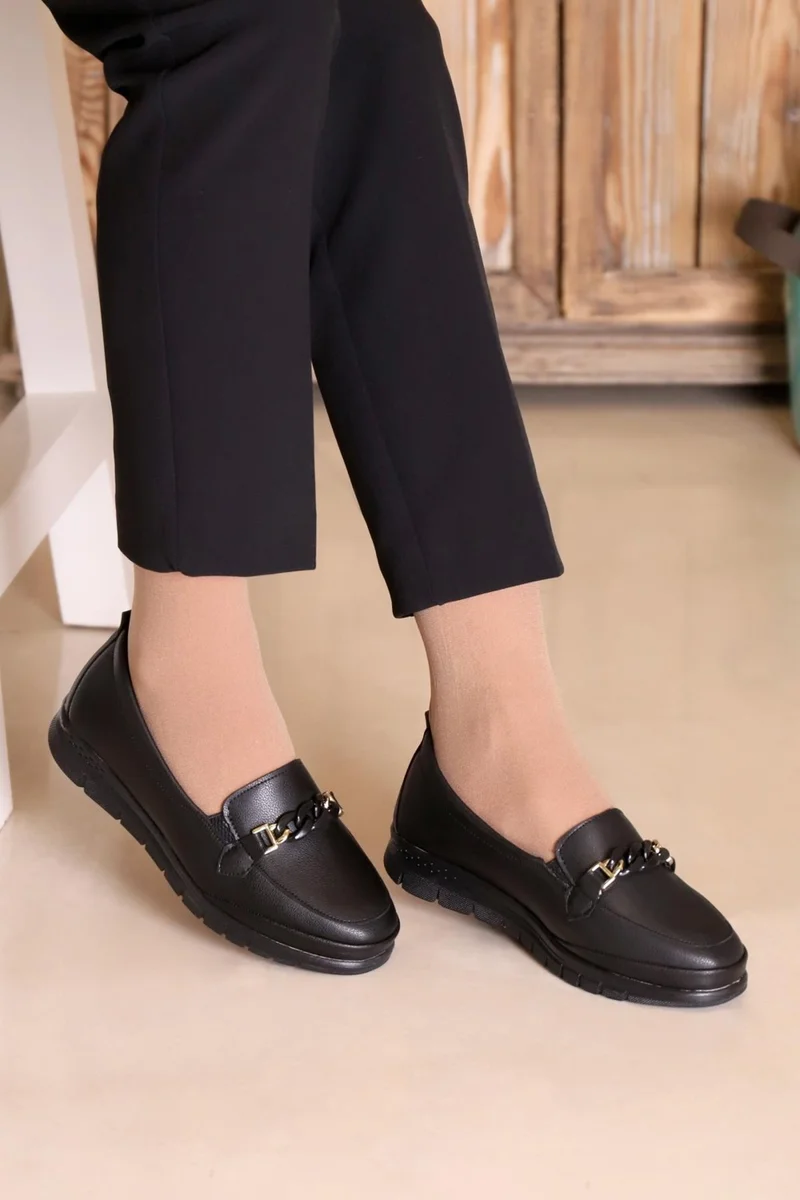 Kaptan Junior Captain Junior Women's Black Classic Orthopedic Mother's Shoes Zslnk 525