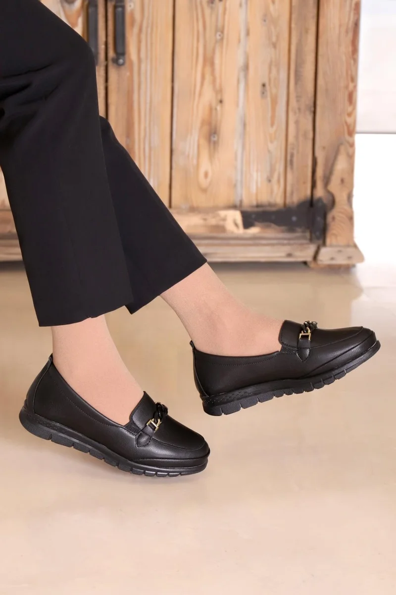 Kaptan Junior Captain Junior Women's Black Classic Orthopedic Mother's Shoes Zslnk 525