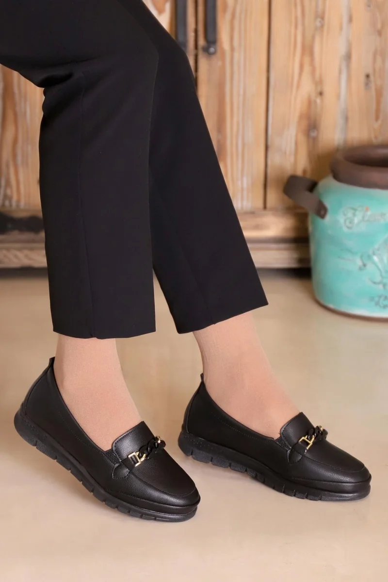 Kaptan Junior Captain Junior Women's Black Classic Orthopedic Mother's Shoes Zslnk 525