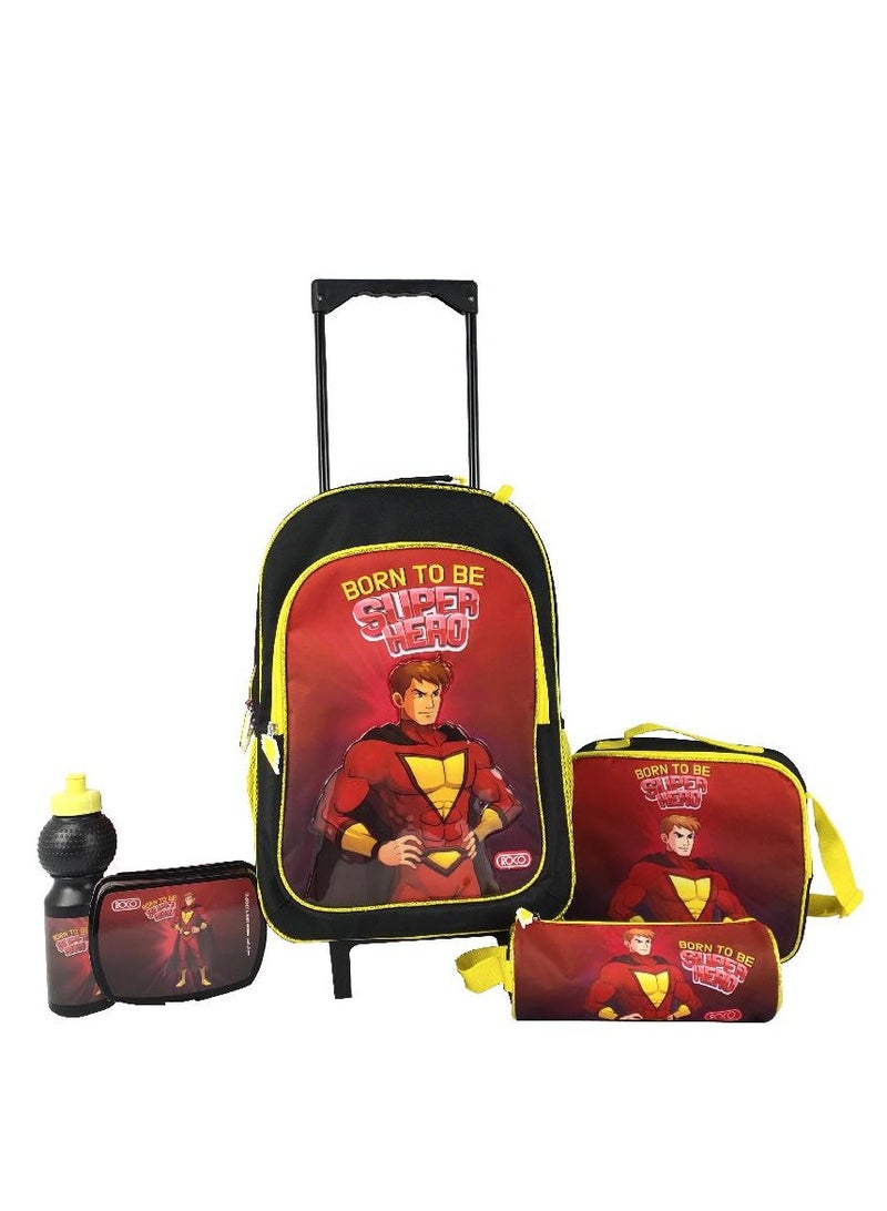 روكو مجموعة حقيبة عربة سوبر هيرو 5 في 1 مع ملحق
