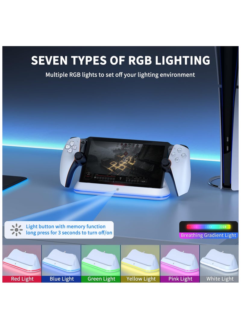 SYOSI Charging Dock Station for PlayStation Portal, Charger Dock Stand for PS5 PlayStation Portal with RGB Light and Type-C Charge Cable,  Friendly Design Charge Stand Holder for PlayStation Portal - Image 2