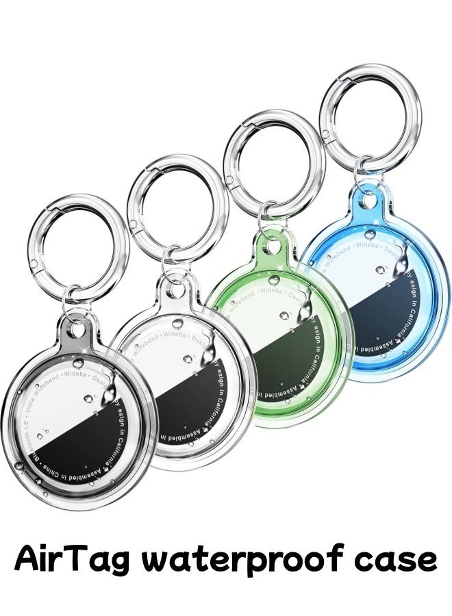 4 Pack AirTag Holder Case with Keychain Silicone Shockproof for Apple AirTag Item Tag Finders AirTag TrackerTags Accessories Anti Lost Protective Case for Pets Package Luggage Waterproof - Image 1