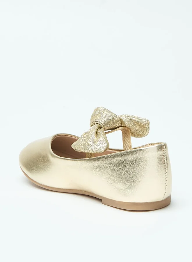 فلورا بيلا من شو إكسبرس Bow Accent Slip-On Ballerina Shoes with Elastic Strap