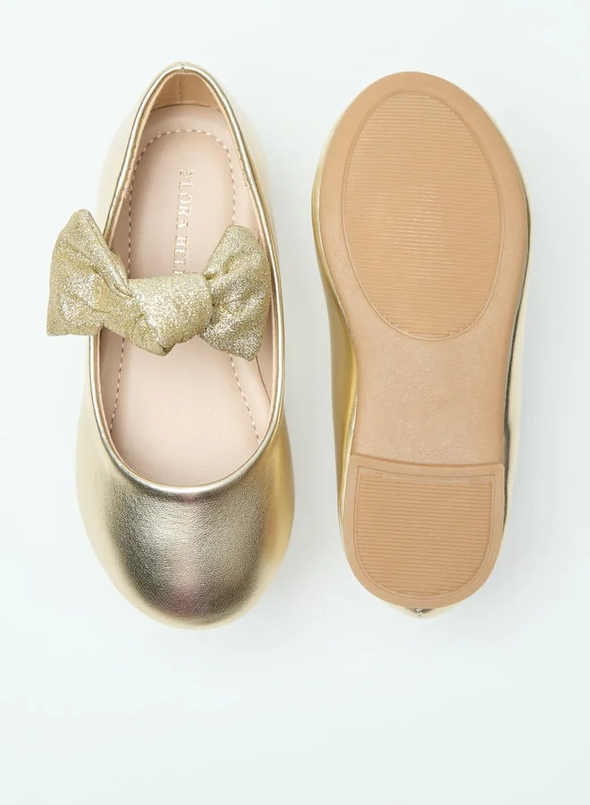 فلورا بيلا من شو إكسبرس Bow Accent Slip-On Ballerina Shoes with Elastic Strap