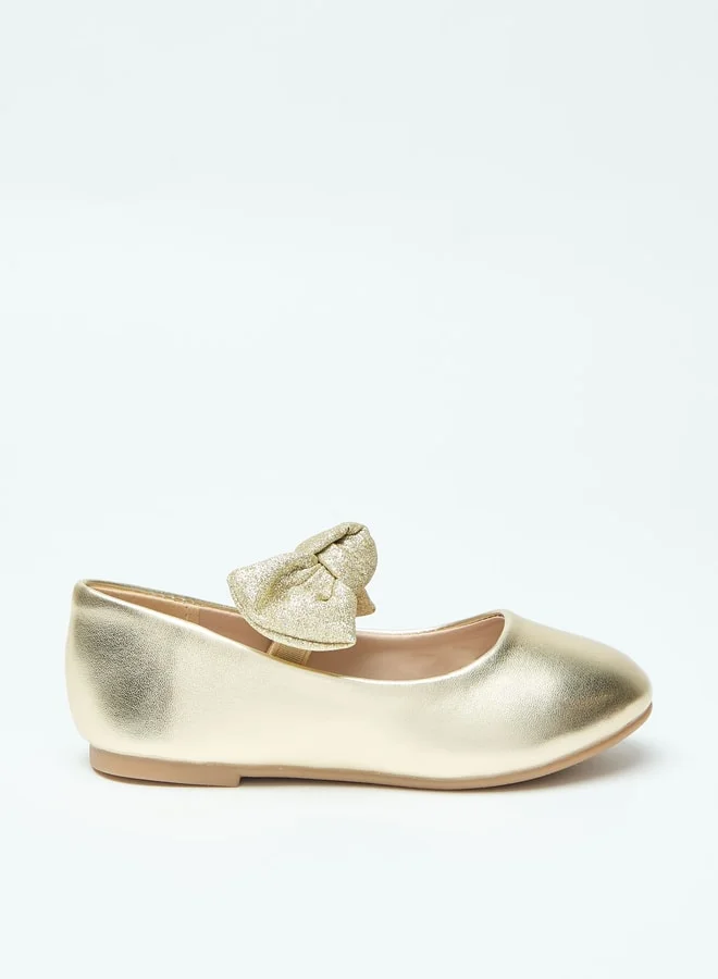 فلورا بيلا من شو إكسبرس Bow Accent Slip-On Ballerina Shoes with Elastic Strap