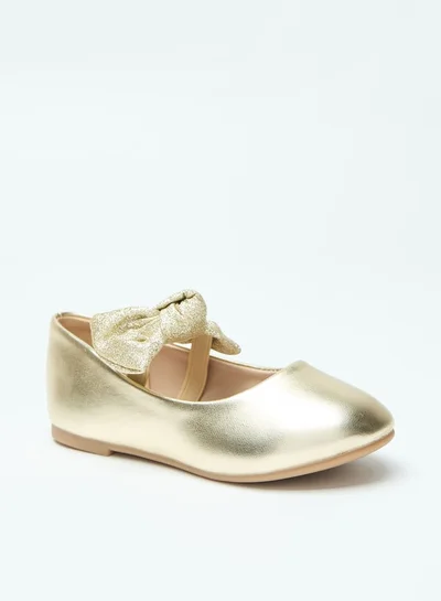 فلورا بيلا من شو إكسبرس Bow Accent Slip-On Ballerina Shoes with Elastic Strap