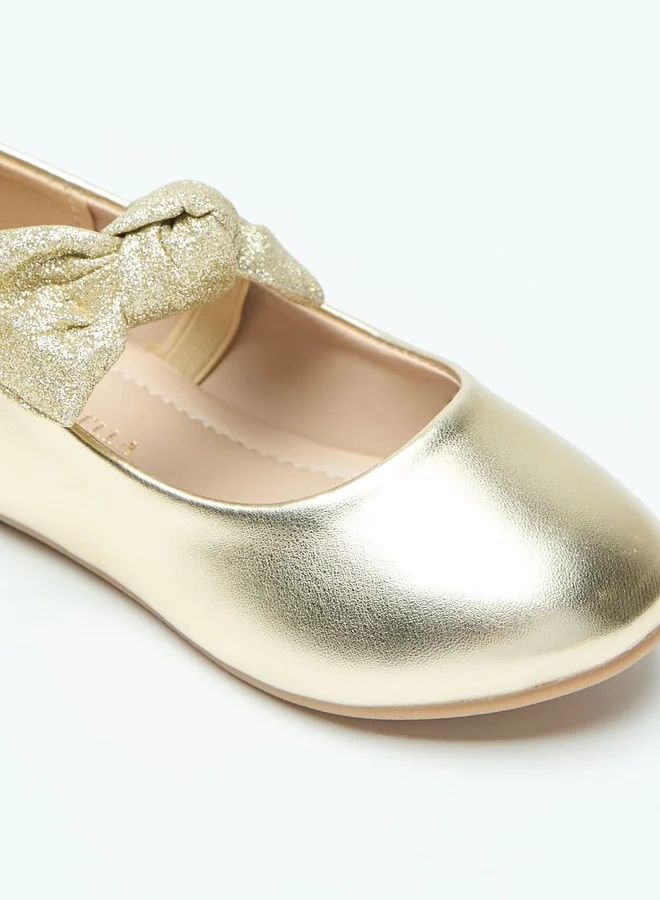 فلورا بيلا من شو إكسبرس Bow Accent Slip-On Ballerina Shoes with Elastic Strap