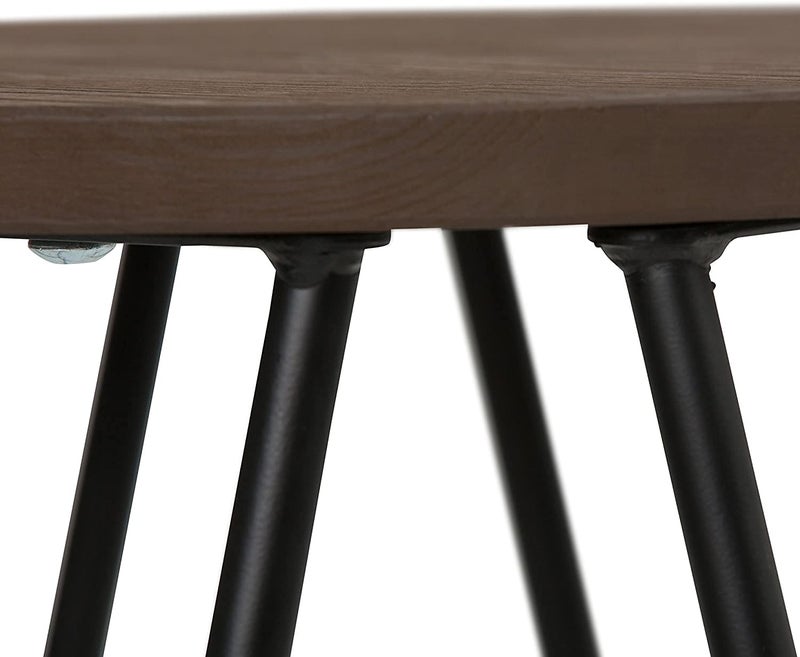 INDIAN DECOR RW125 Counter Height Stool 24 inch Cocoa Brown and Black Metal and Elm Wood Round Backless for The Kitchen and Dining Room IndustriaL - Image 4