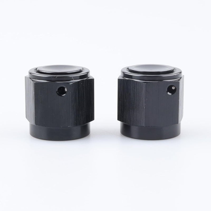 AC PERFORMANCE -6 AN Female Flare Cap Port Plug Block Fitting Adapter Aluminum Black, Pack of 2 - Image 5