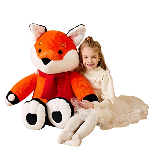 EARTHSOUND Giant Fox Stuffed Animal Plush Toy30 inches Large Realistic Jumbo Big Soft ToysCute Huge Fluffy Plushy Oversized PlushieGifts for Kids - Image 1
