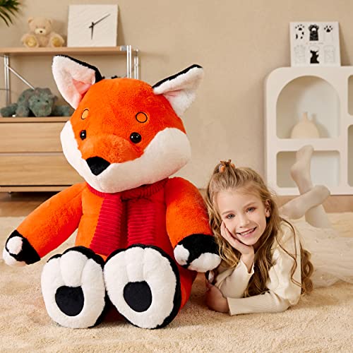 EARTHSOUND Giant Fox Stuffed Animal Plush Toy30 inches Large Realistic Jumbo Big Soft ToysCute Huge Fluffy Plushy Oversized PlushieGifts for Kids - Image 5
