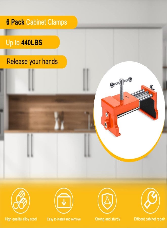ميناتي 6 قطع من مشابك الخزانة، أدوات تثبيت إطار الوجه، مشابك تثبيت محدودة الحمل حتى 440 رطلاً، مشابك تثبيت إطارات الوجه للخزانات - Image 5